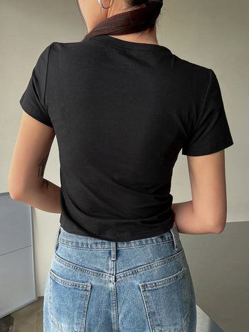 DAZY Star Print Crop Tee