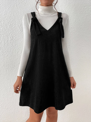 EZwear Solid Overall Dress Without Sweater