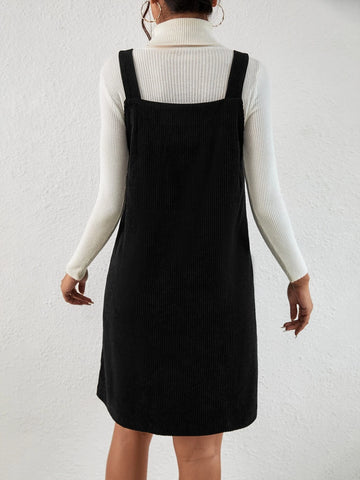 EZwear Solid Overall Dress Without Sweater