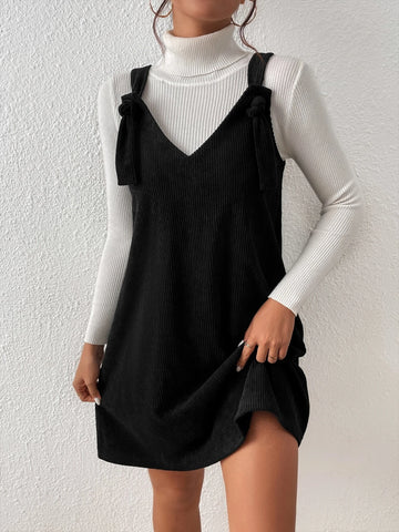 EZwear Solid Overall Dress Without Sweater