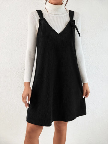 EZwear Solid Overall Dress Without Sweater