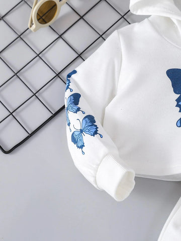 Baby Butterfly Print Hoodie & Sweatpants