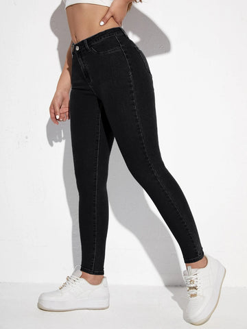 Slant Pocket Skinny Jeans
