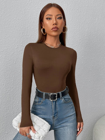 Solid Slim Fit Tee Bodysuit