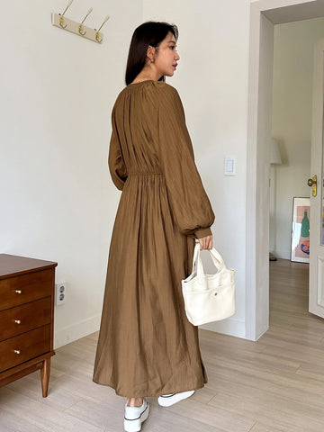 DAZY Notched Neckline Raglan Sleeve Dress