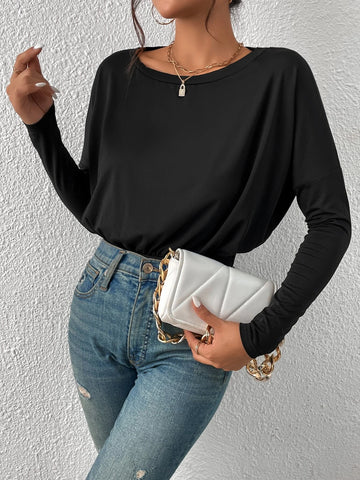 Solid Drop Shoulder Tee Bodysuit