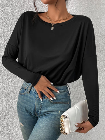 Solid Drop Shoulder Tee Bodysuit