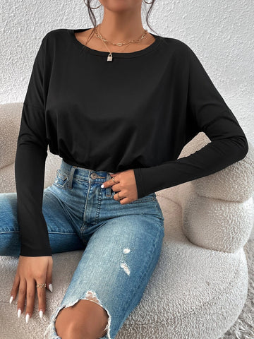 Solid Drop Shoulder Tee Bodysuit