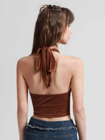 Lace Up Front Halter Top