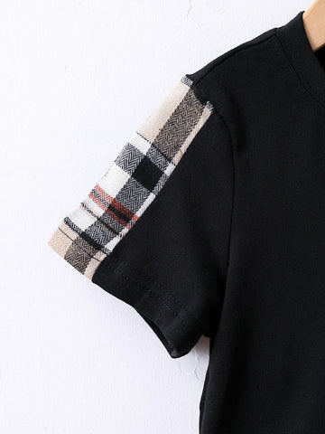 Toddler Boys Plaid Patched Pocket Tee & Shorts