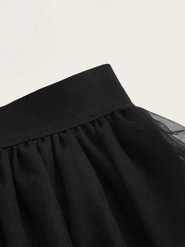 ROMWE PUNK Grunge Asymmetrical Hem Mesh Skirt