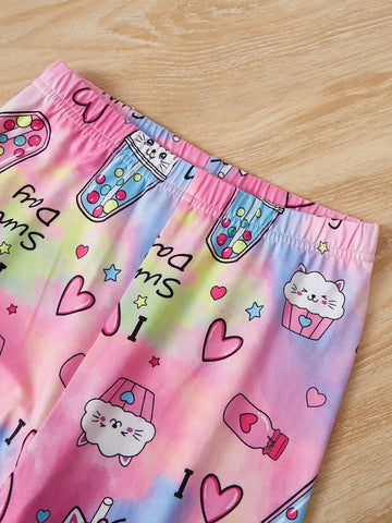 Girls Cartoon Graphic Tee & Leggings