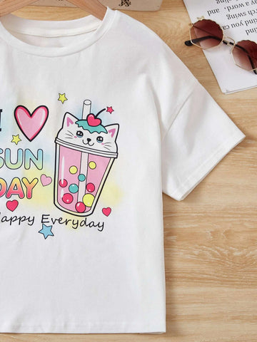 Girls Cartoon Graphic Tee & Leggings