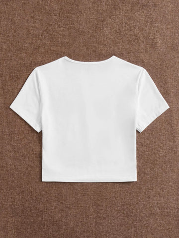 90s Figure Graphic Crop T-shirt