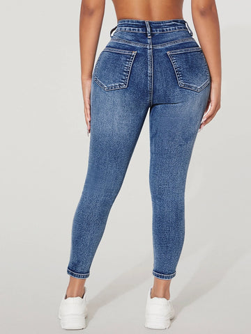 PETITE Solid Skinny Jeans