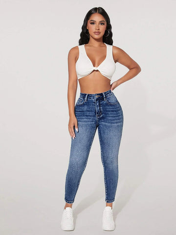 PETITE Solid Skinny Jeans