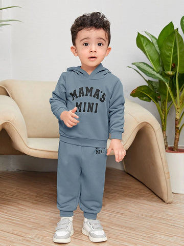 Baby Letter Graphic Hoodie & Sweatpants