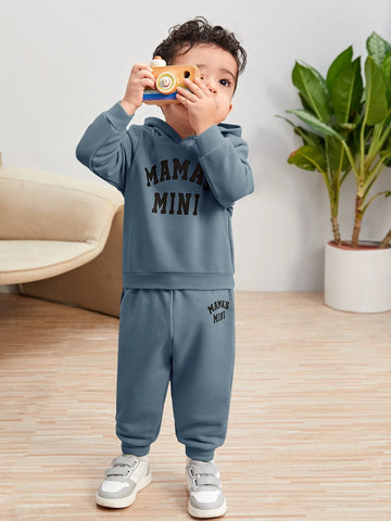 Baby Letter Graphic Hoodie & Sweatpants
