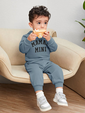 Baby Letter Graphic Hoodie & Sweatpants