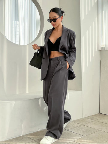 DAZY Double Breasted Flap Detail Blazer & Suit Pants