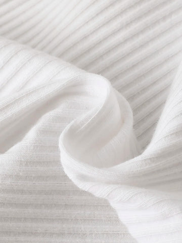 Newborn Baby 2pcs Ribbed Knit Turtle Neck Bodysuit