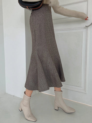 DAZY High Waist Mermaid Hem Skirt