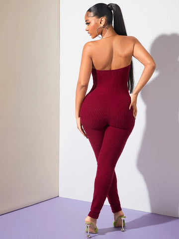 SXY Solid Tube Unitard Jumpsuit