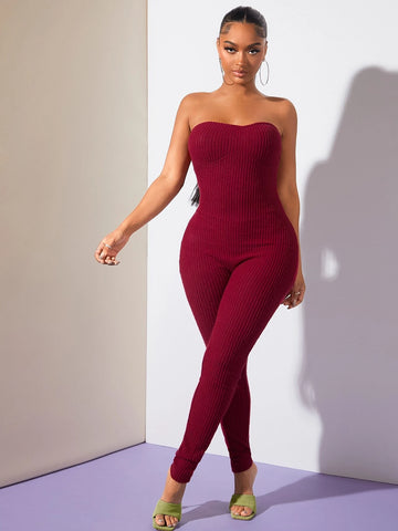 SXY Solid Tube Unitard Jumpsuit