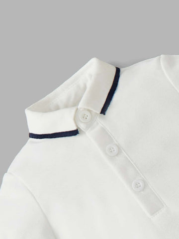 Baby Contrast Trim Polo Neck Bodysuit & Shorts