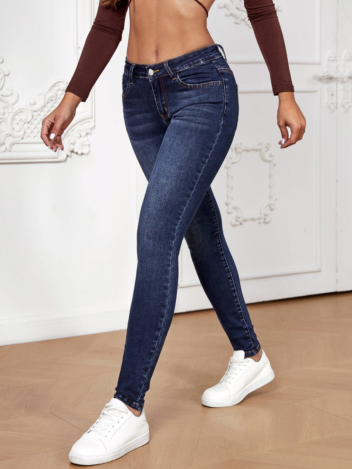 Slant Pocket Skinny Jeans