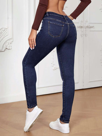 Slant Pocket Skinny Jeans