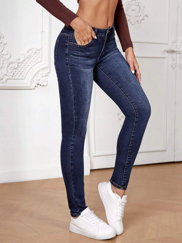 Slant Pocket Skinny Jeans