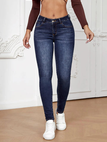 Slant Pocket Skinny Jeans