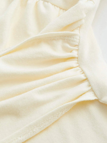 Sweetheart Neck Ruched Crop Tee