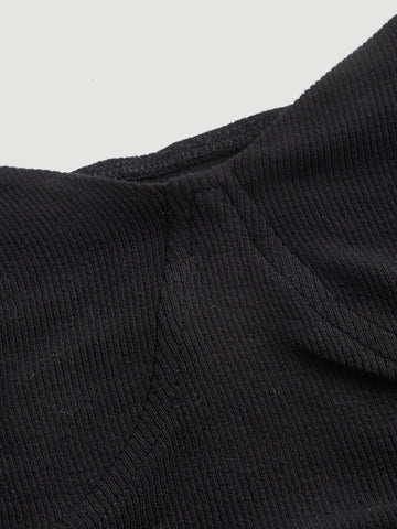 MOD Sweetheart Neck Ruched Frill Trim Crop Tee