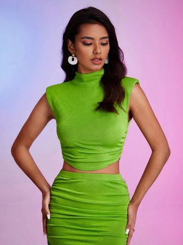 BAE Mock Neck Ruched Tank Top & Pencil Skirt