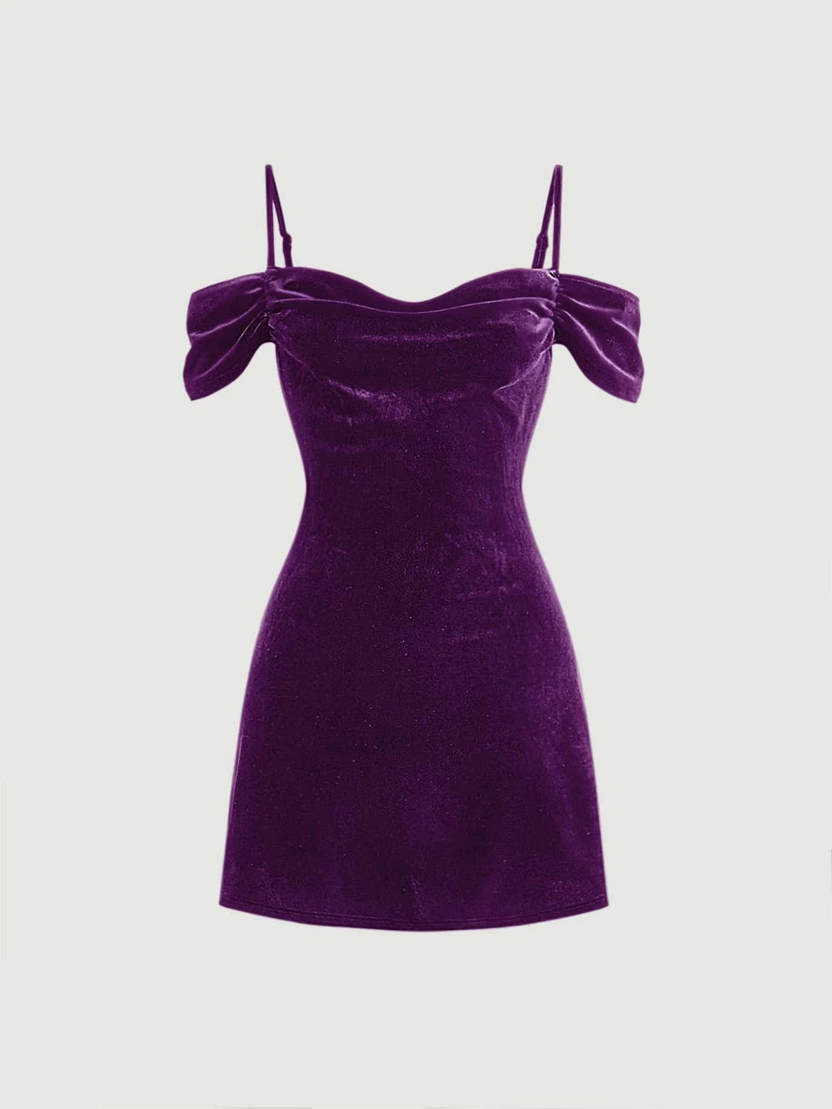 MOD Cold Shoulder Ruched Velvet Dress