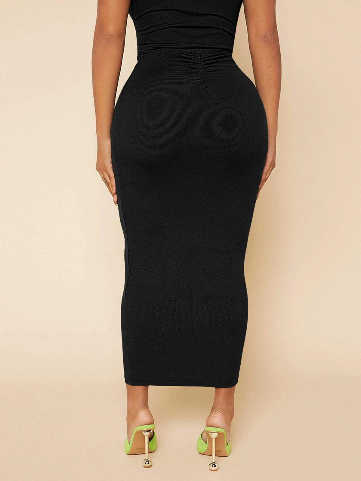 SXY High Waist Ruched Pencil Skirt