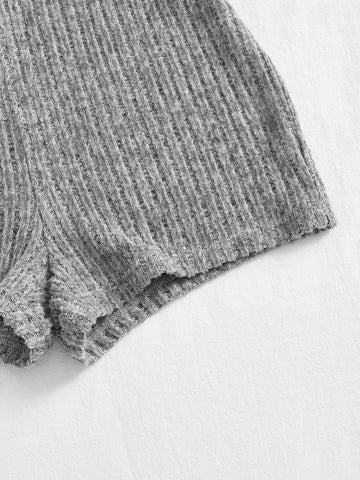 EZwear Marled Knit Biker Shorts