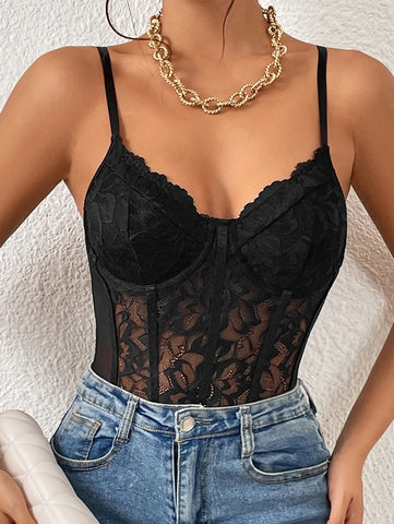 Lace Bustier Cami Bodysuit