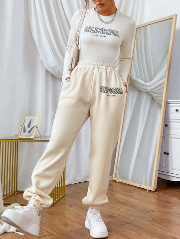 Letter Graphic Tee & Sweatpants