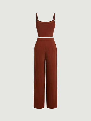 MOD Solid Cami Top & Wide Leg Pants