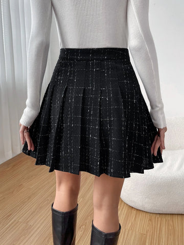 Plaid Pleated Skirt