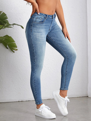 Slant Pocket Skinny Jeans