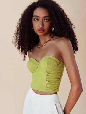 Ruched Detail Tube Top