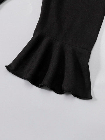 Baby Ruffle Hem Halter Jumpsuit & Headband
