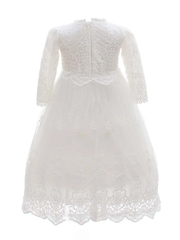 Baby Embroidery Mesh Overlay Party Dress Without Hat