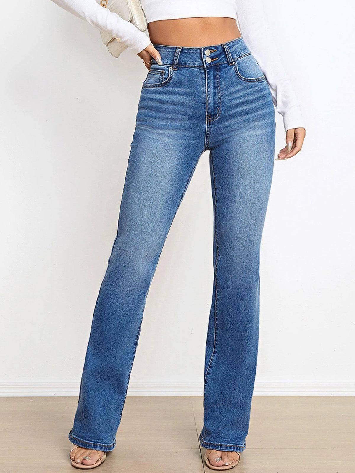 High Waist Washed Jeans