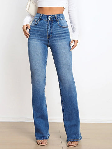 High Waist Washed Jeans