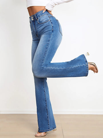 High Waist Washed Jeans